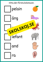 Hitta den första bokstaven
