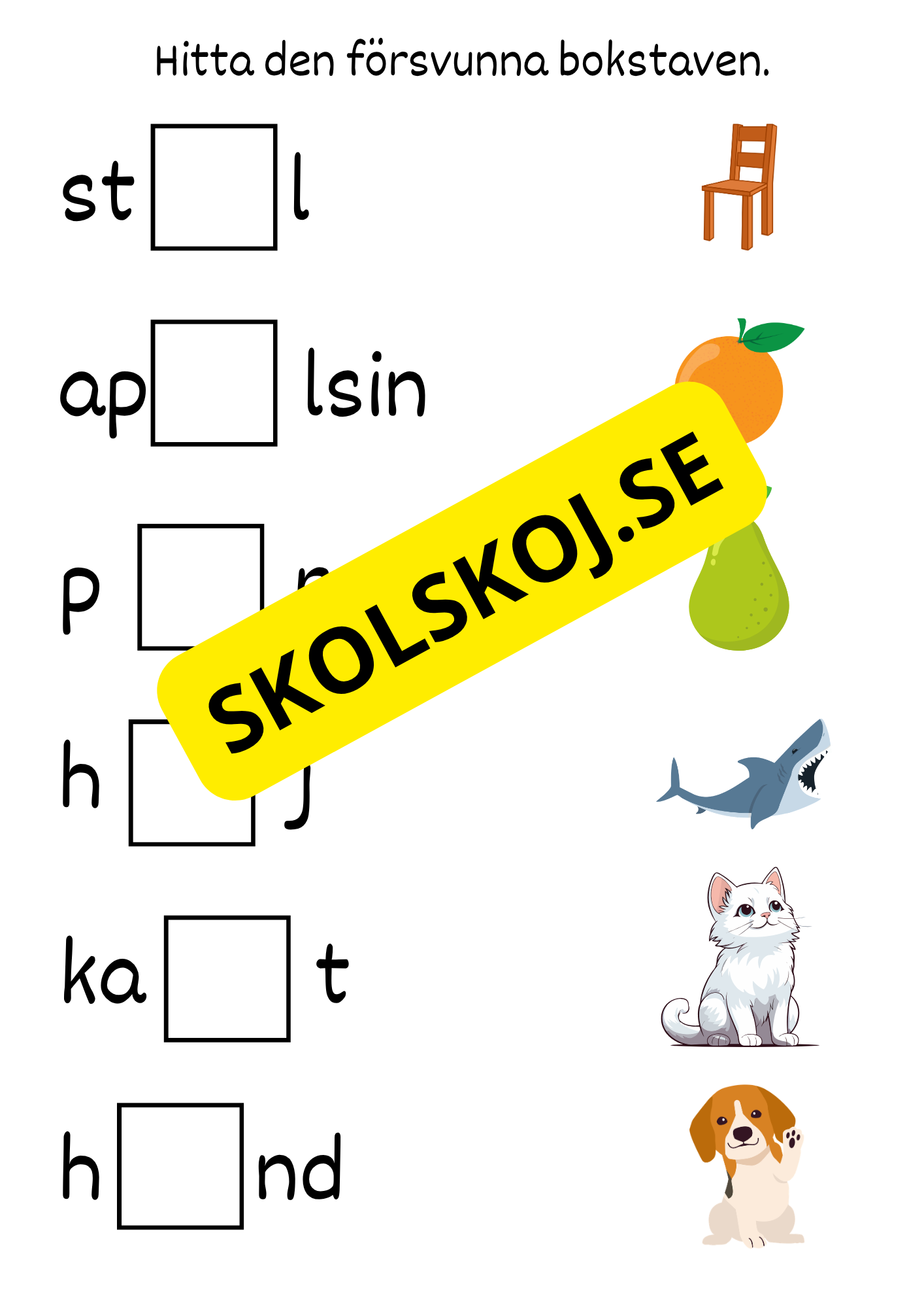 Hitta den försvunna bokstaven