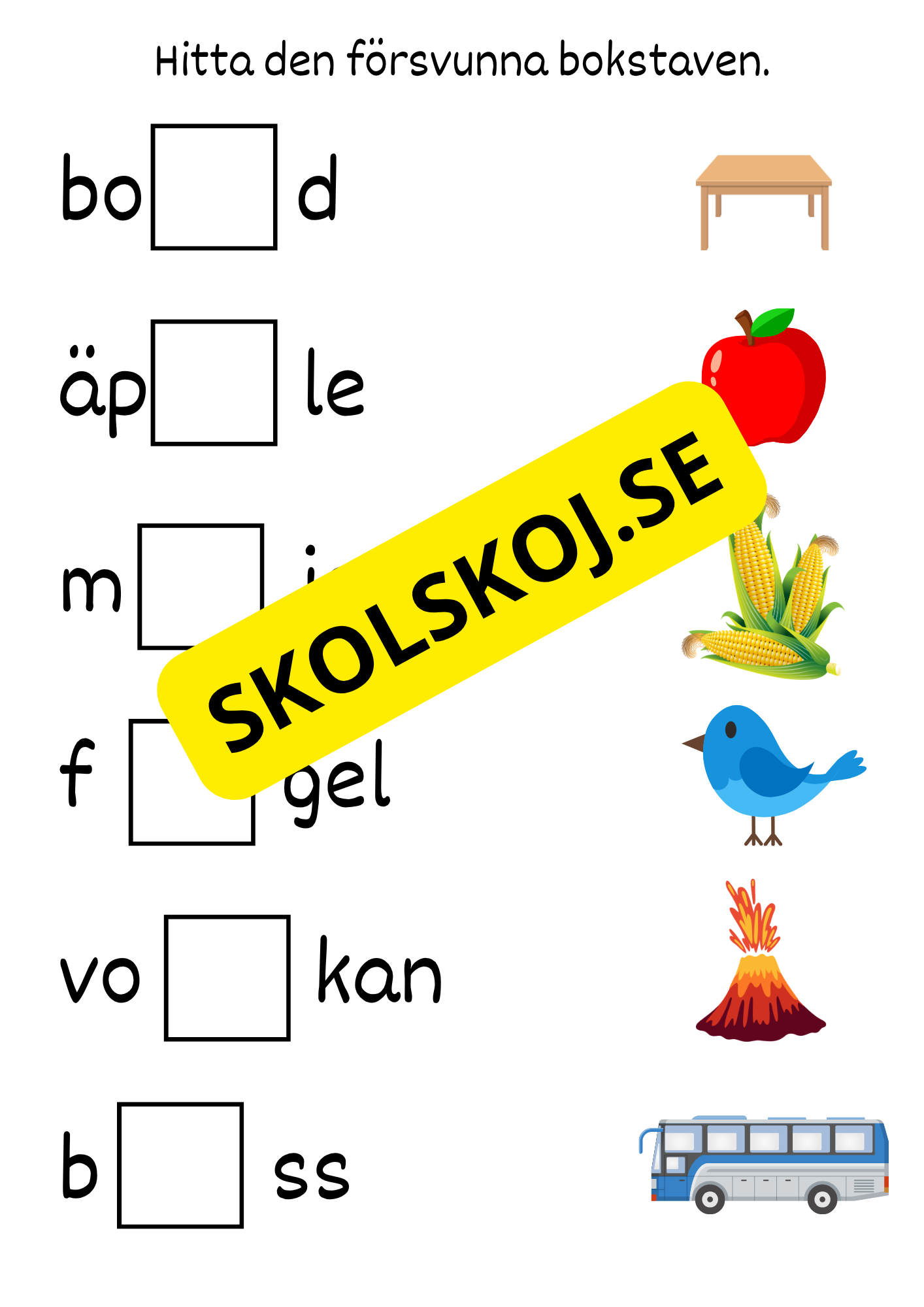 Hitta den försvunna bokstaven