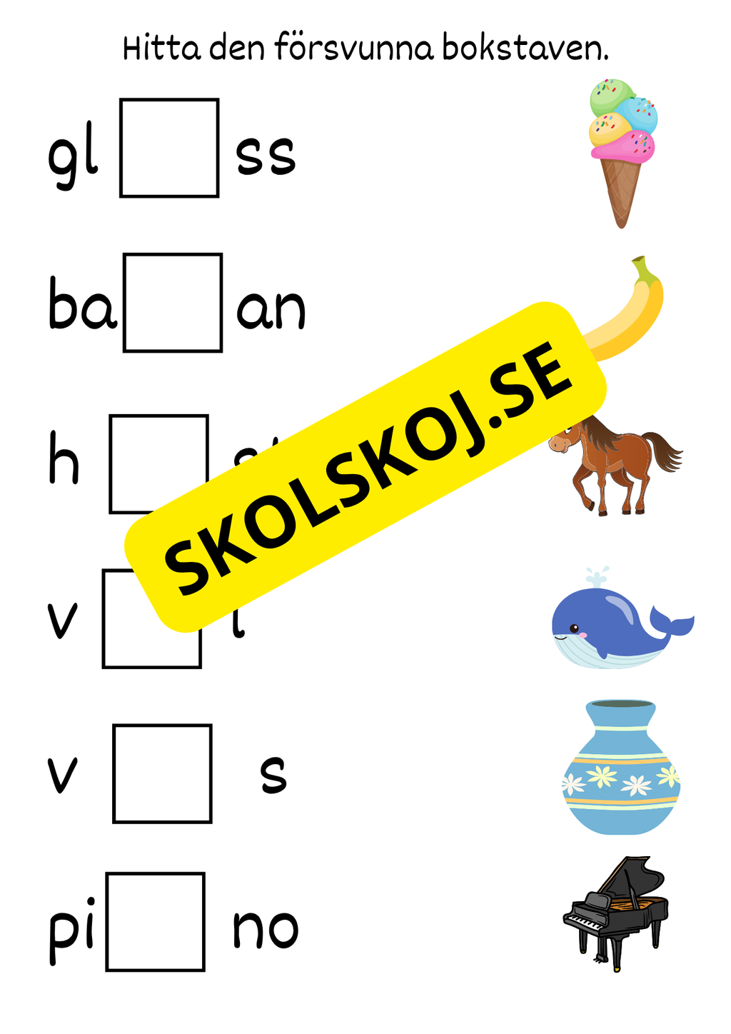 Hitta den försvunna bokstaven