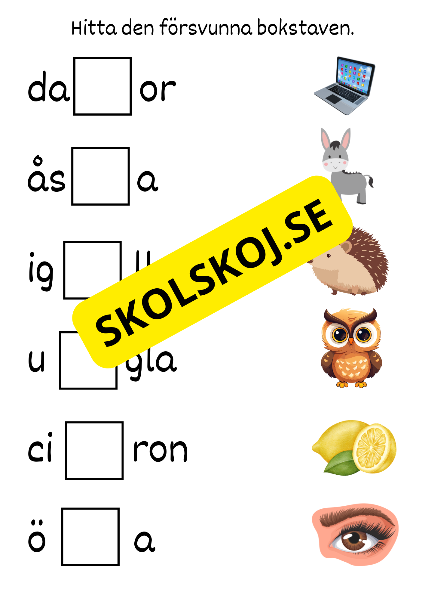 Hitta den försvunna bokstaven