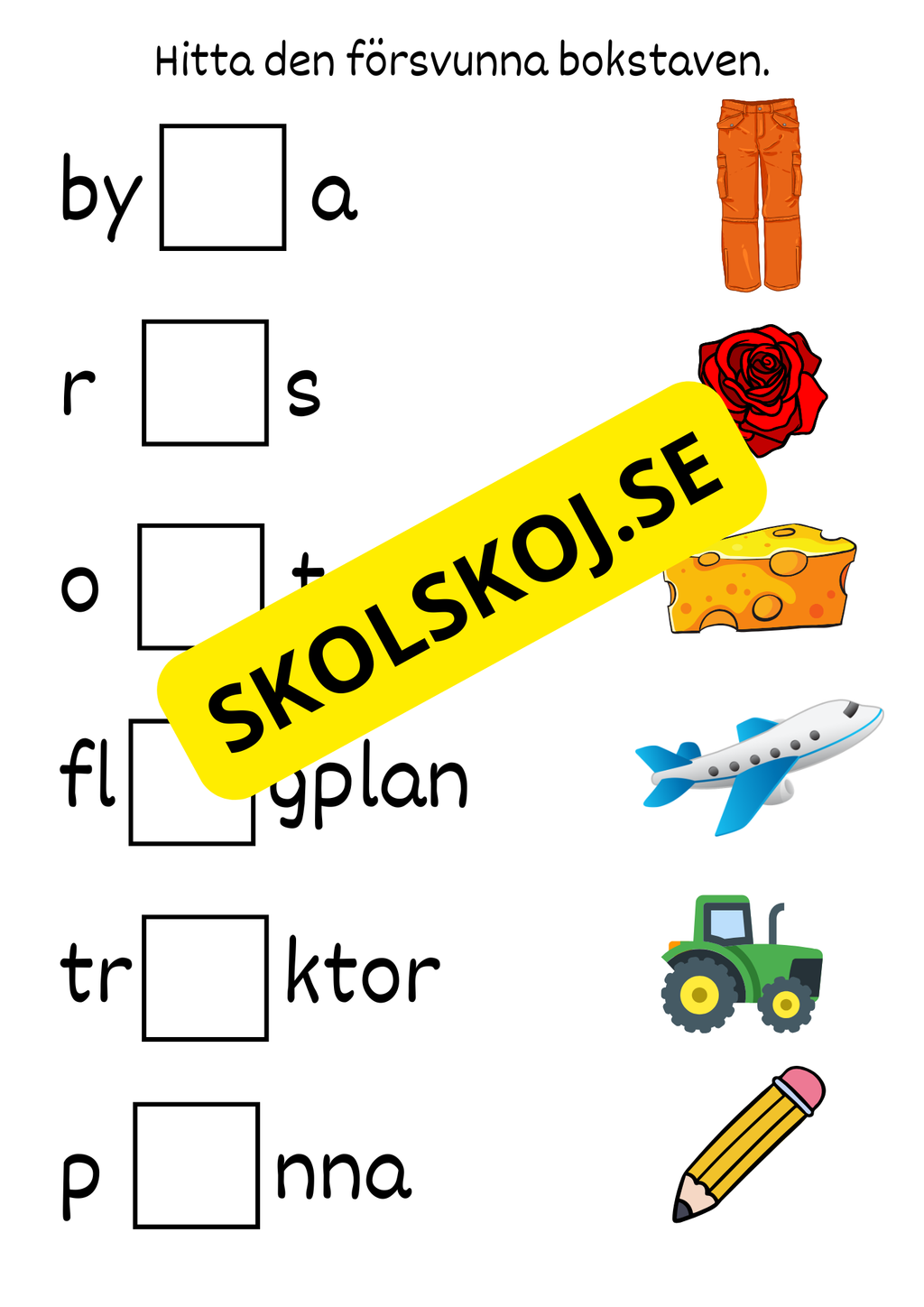 Hitta den försvunna bokstaven