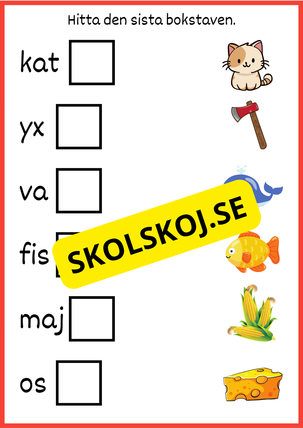 Hitta den sista bokstaven
