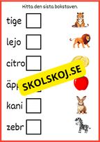 Hitta den sista bokstaven
