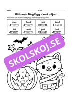 Hitta och färglägg – korta vokalljud