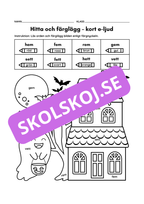 Hitta och färglägg – korta vokalljud