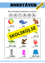 Hitta rätt begynnelsebokstav - Versaler och gemener