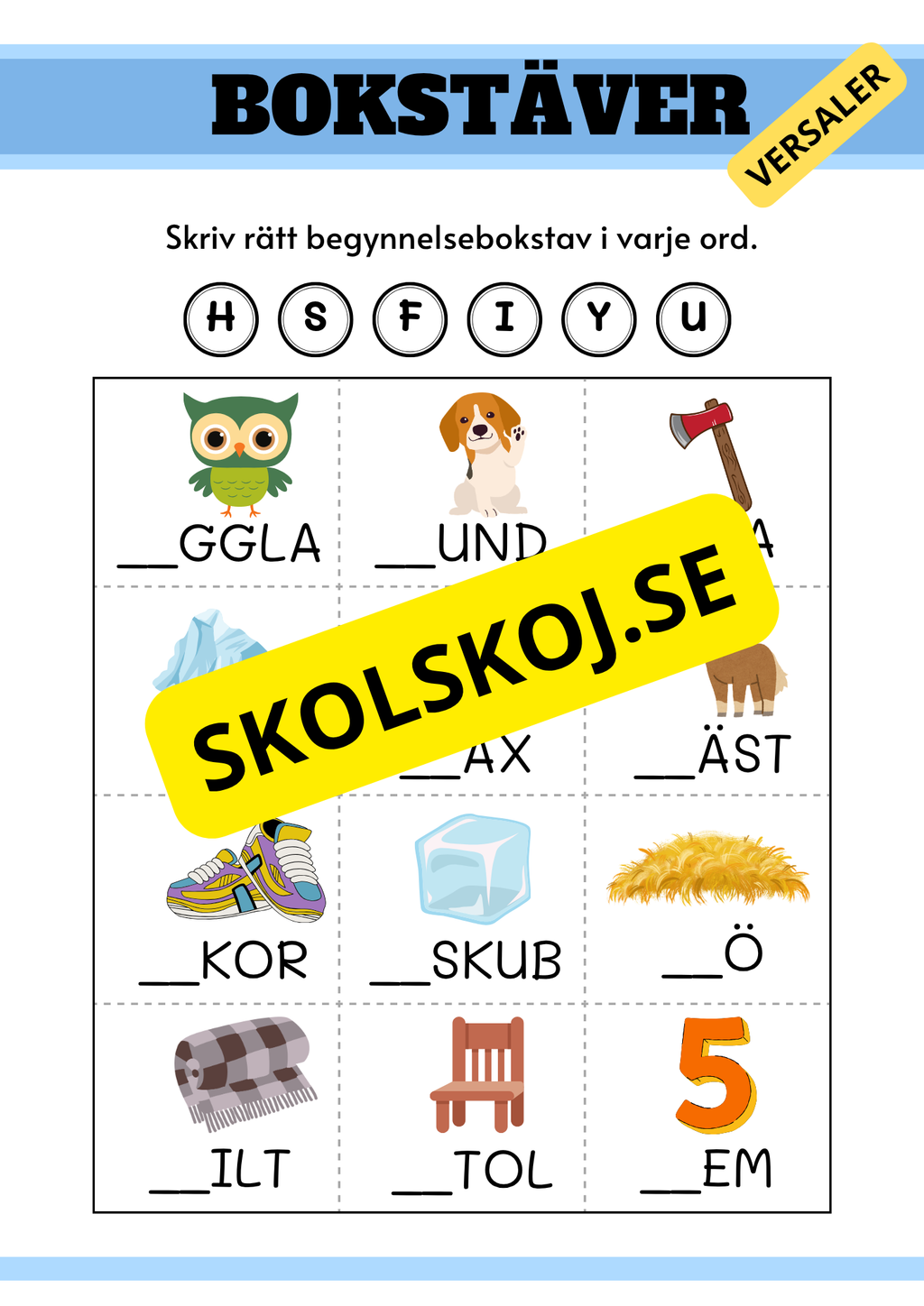 Hitta rätt begynnelsebokstav - Versaler och gemener