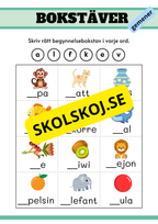 Hitta rätt begynnelsebokstav - Versaler och gemener