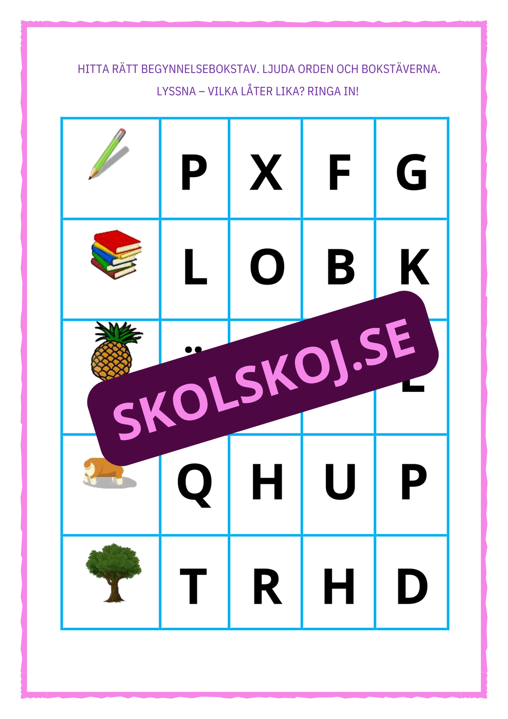 Hitta rätt begynnelsebokstav