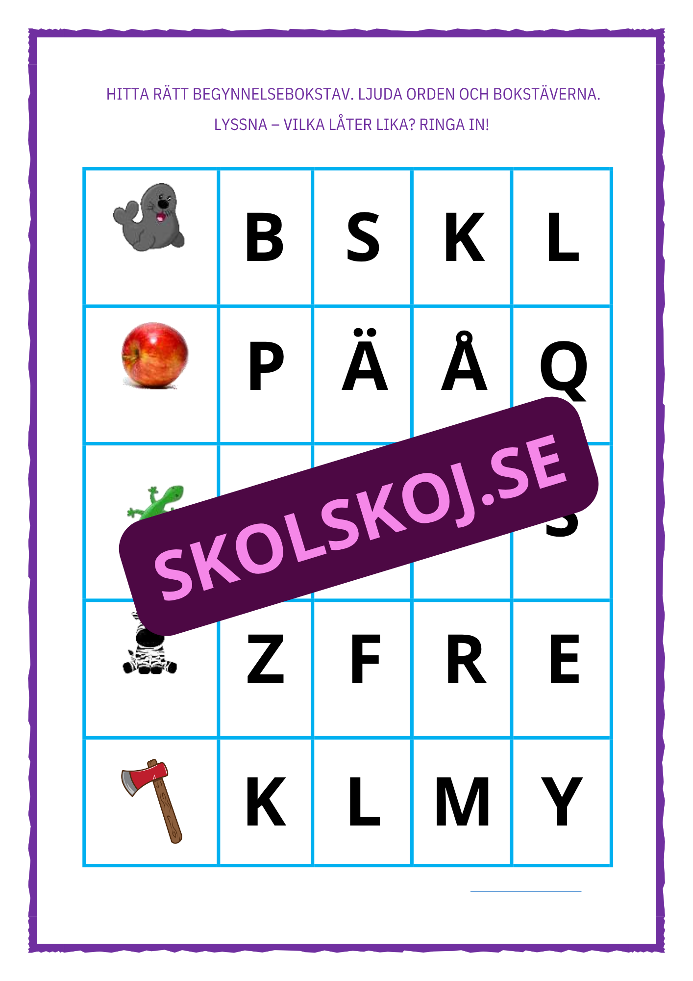 Hitta rätt begynnelsebokstav