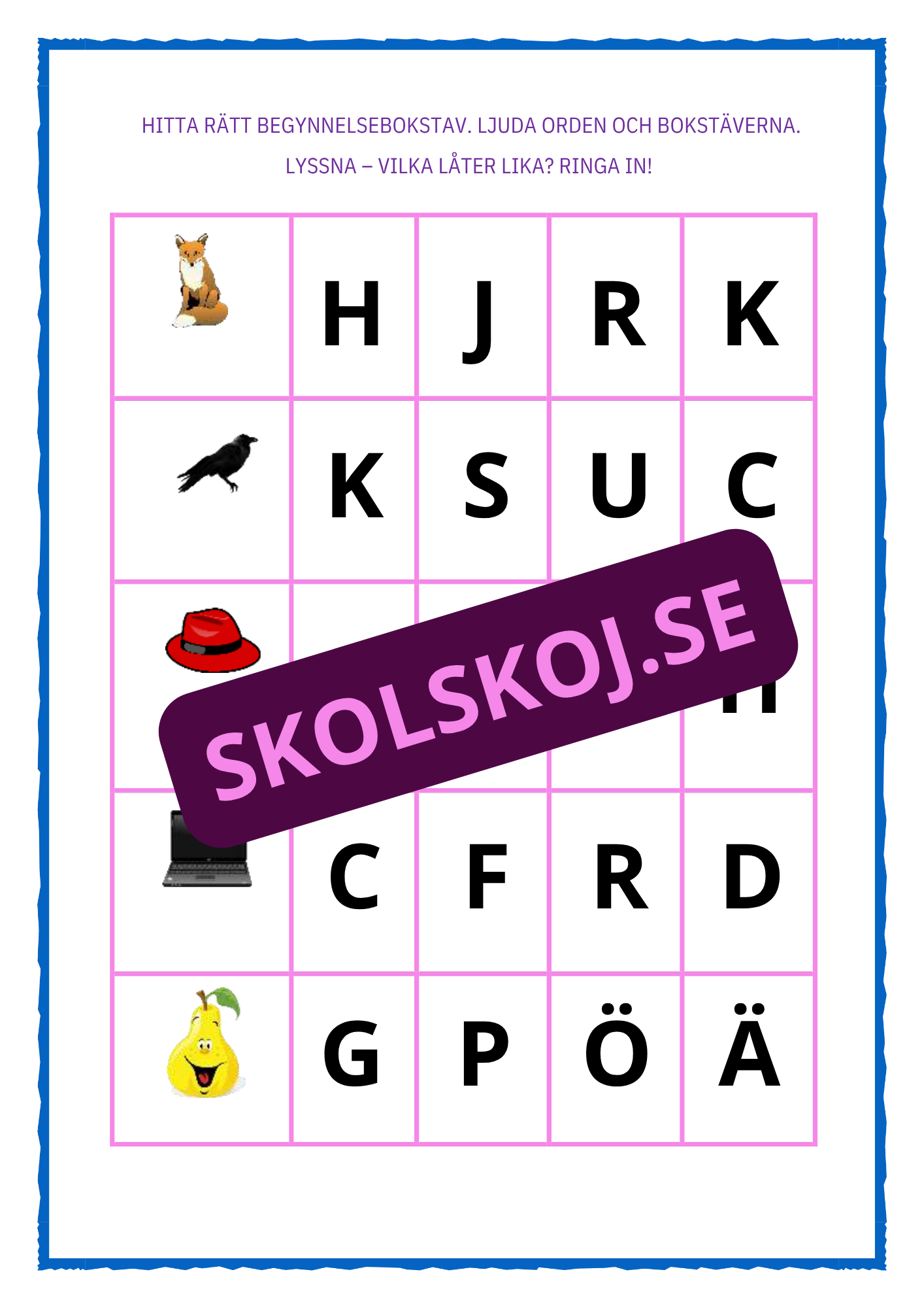 Hitta rätt begynnelsebokstav