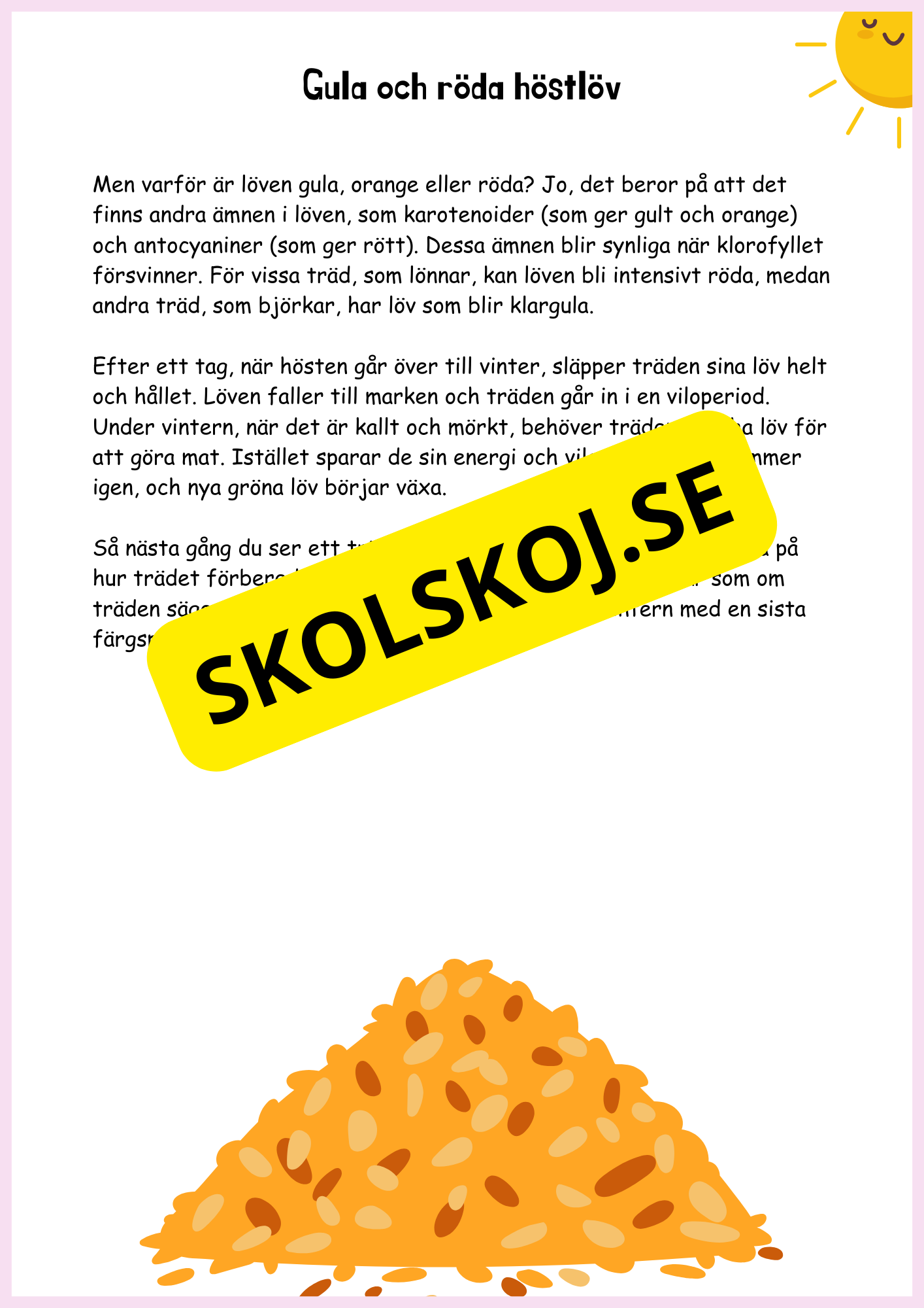 Höstens magi - Träd, löv och naturens återvinning - Årskurs 4 - 6