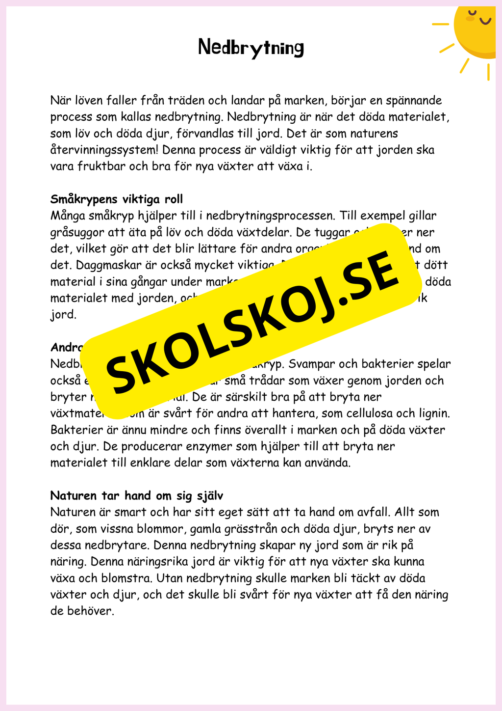 Höstens magi - Träd, löv och naturens återvinning - Årskurs 4 - 6
