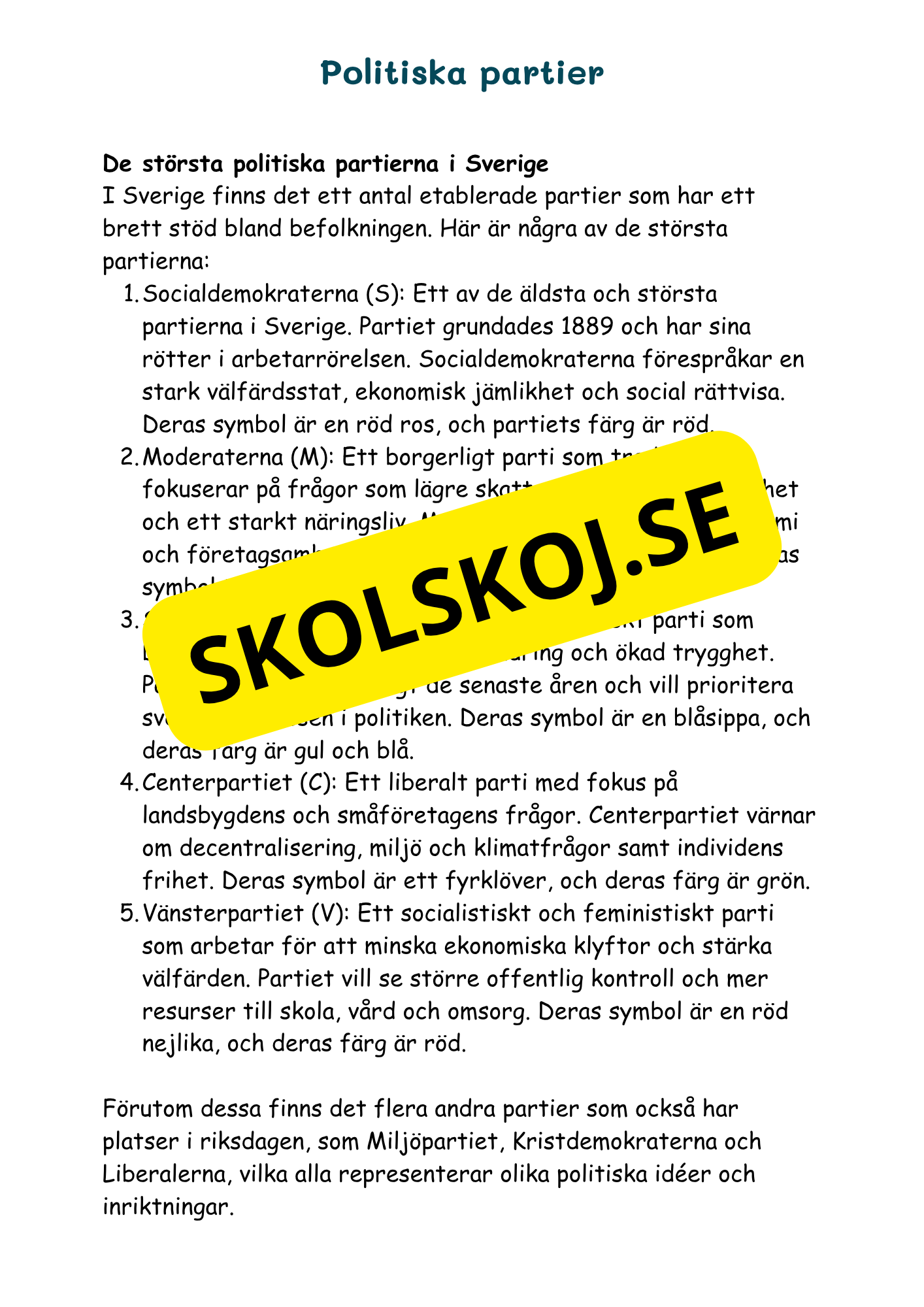 Hur Sverige styrs - Årskurs 4 - 6