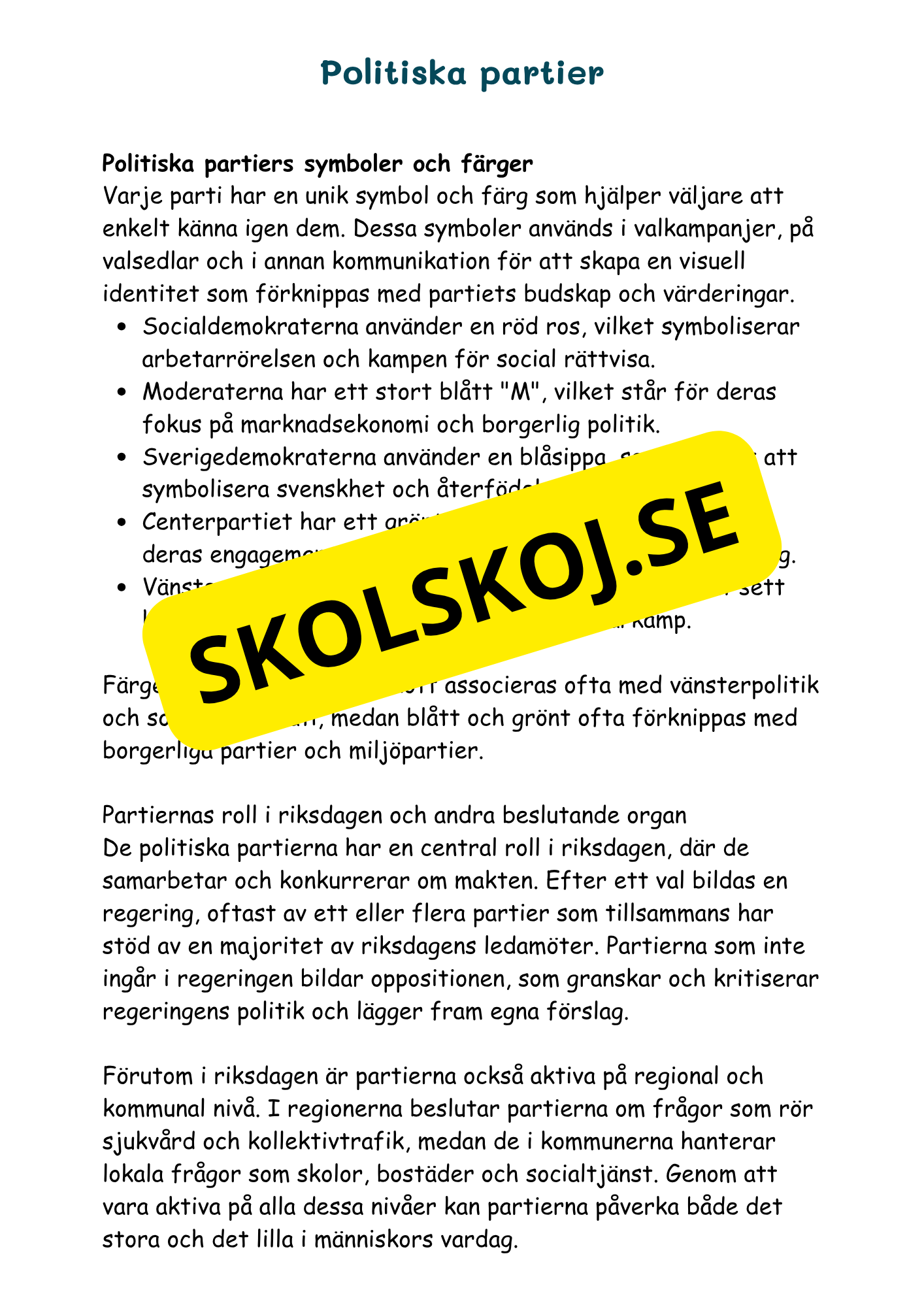 Hur Sverige styrs - Årskurs 4 - 6