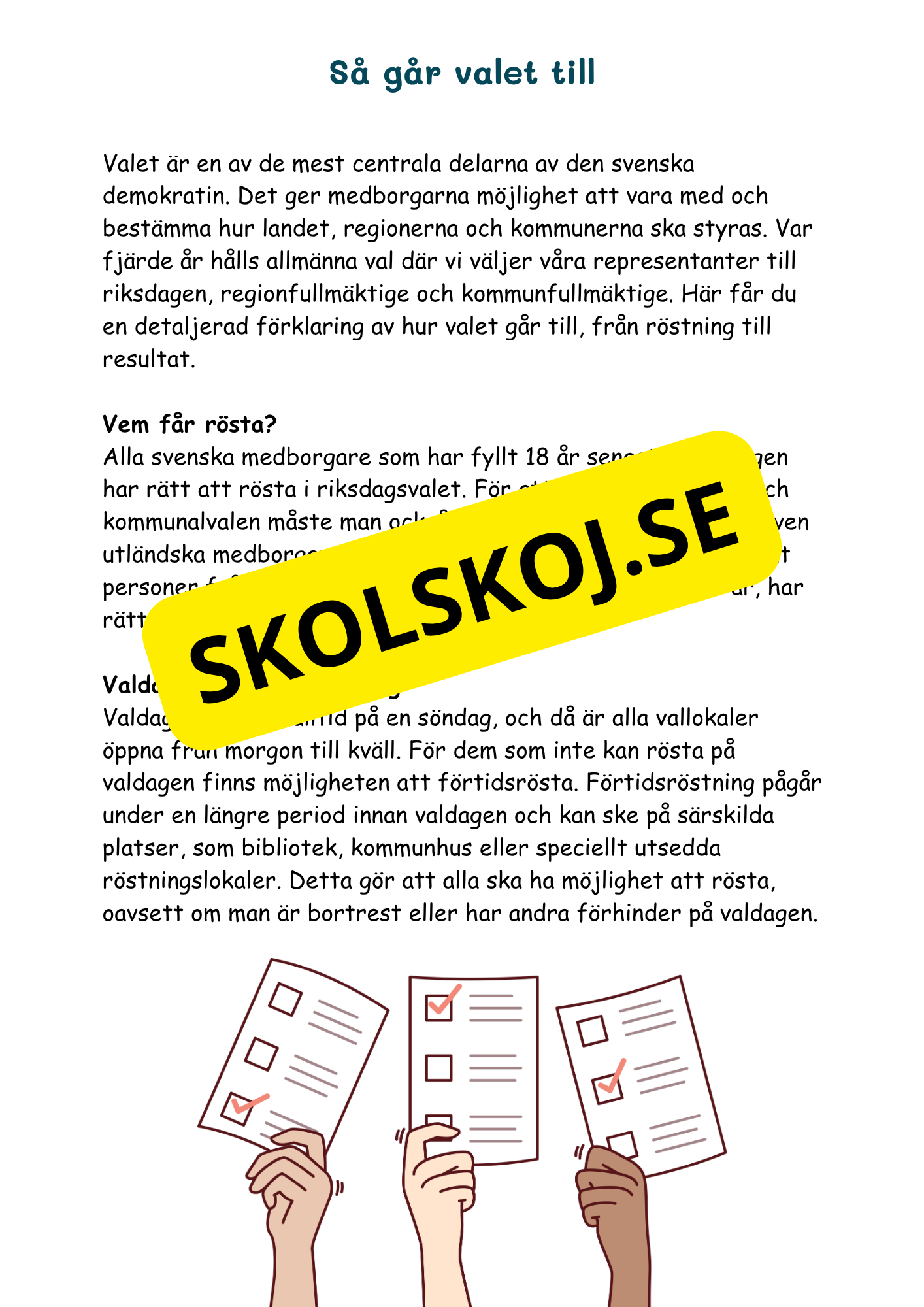 Hur Sverige styrs - Årskurs 4 - 6