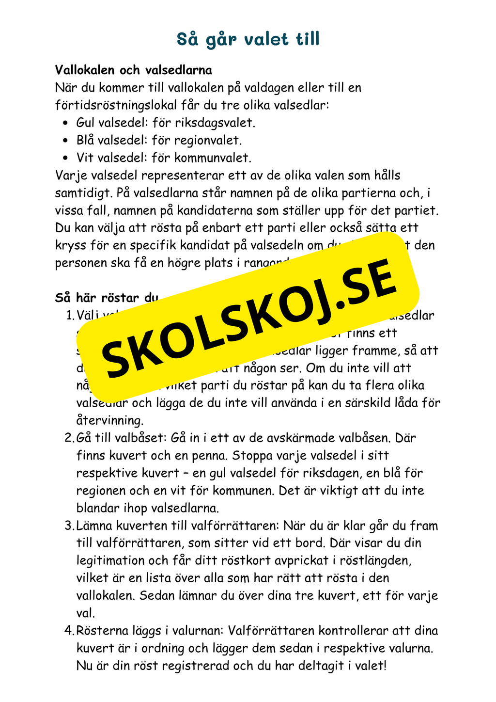Hur Sverige styrs - Årskurs 4 - 6