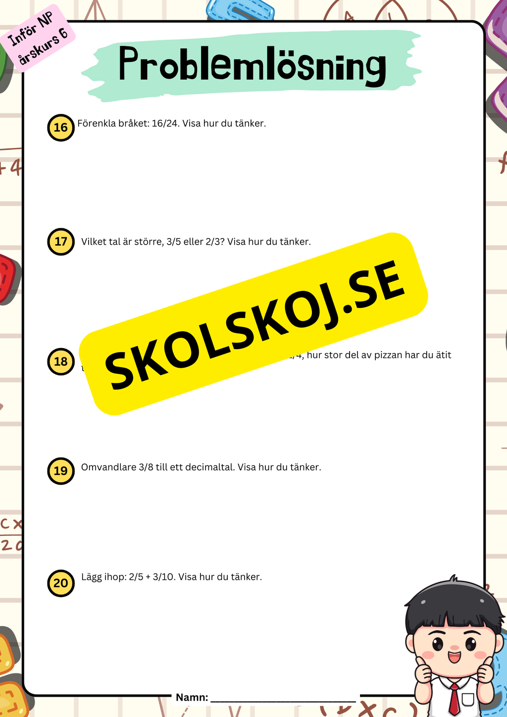 Inför NP årskurs 6 - Matematik