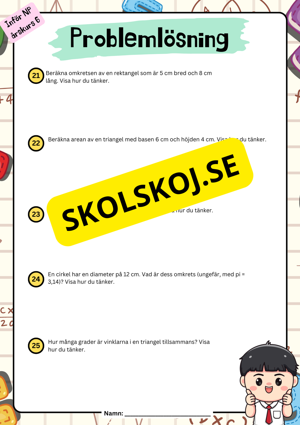 Inför NP årskurs 6 - Matematik