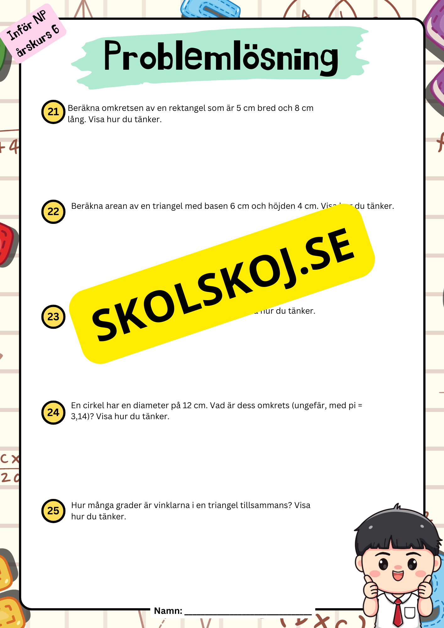 Inför NP årskurs 6 - Matematik