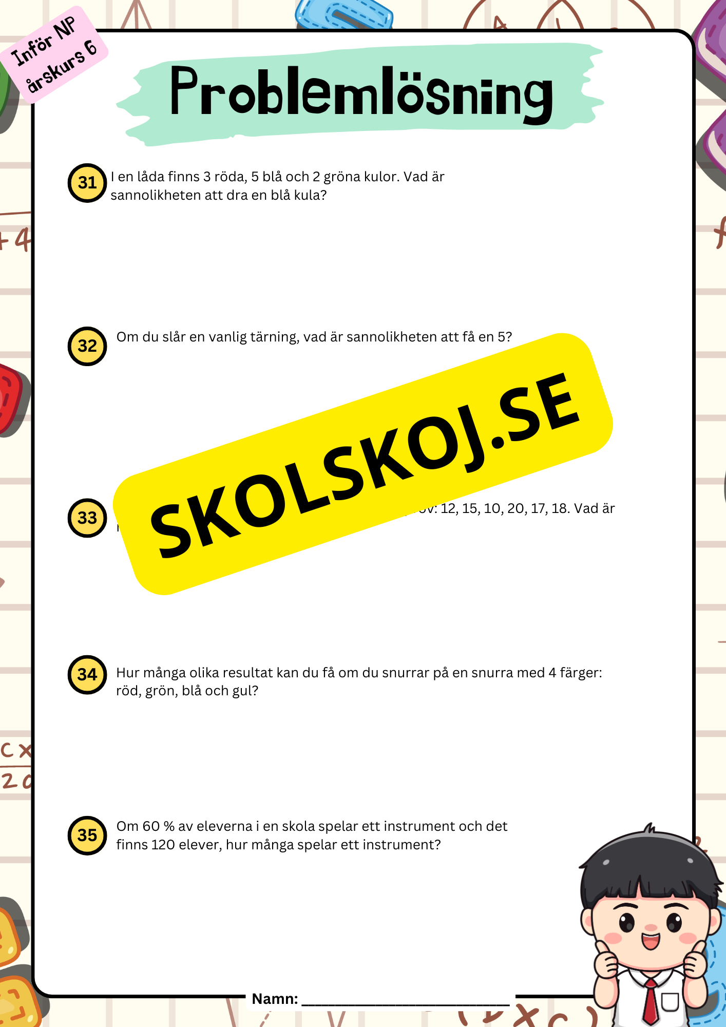 Inför NP årskurs 6 - Matematik