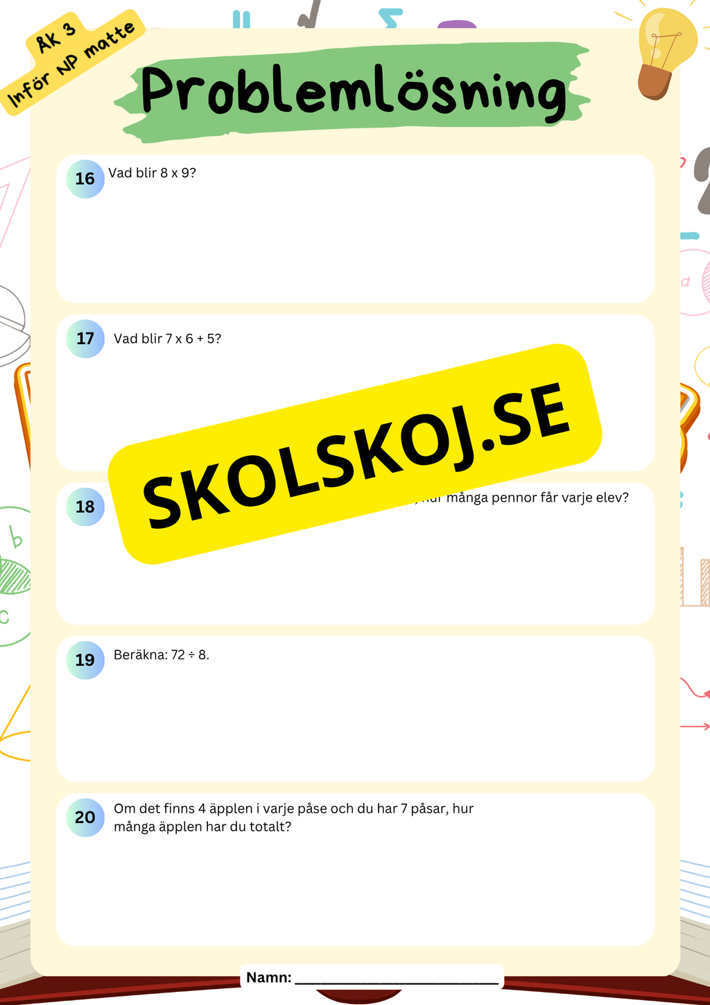 Inför nationella provet matematik - Årskurs 3