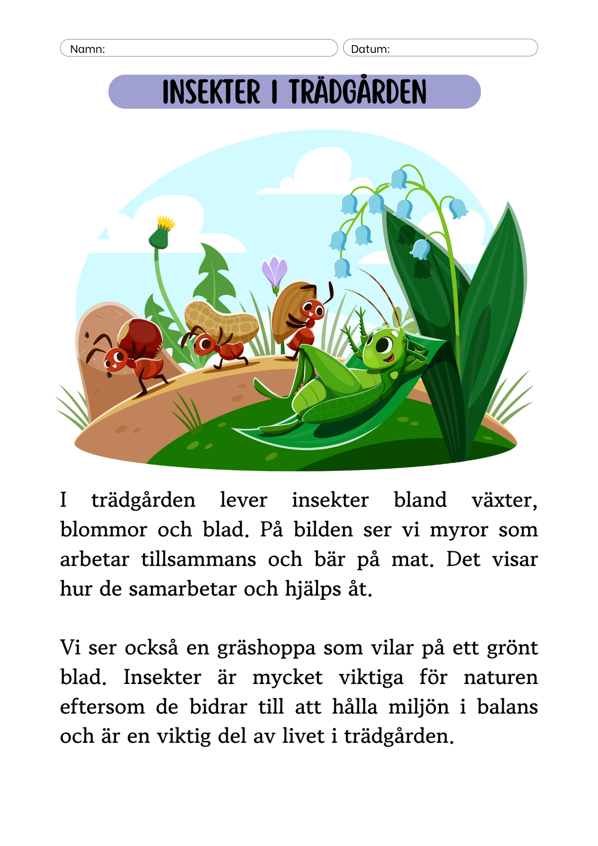 Insekter i trädgården