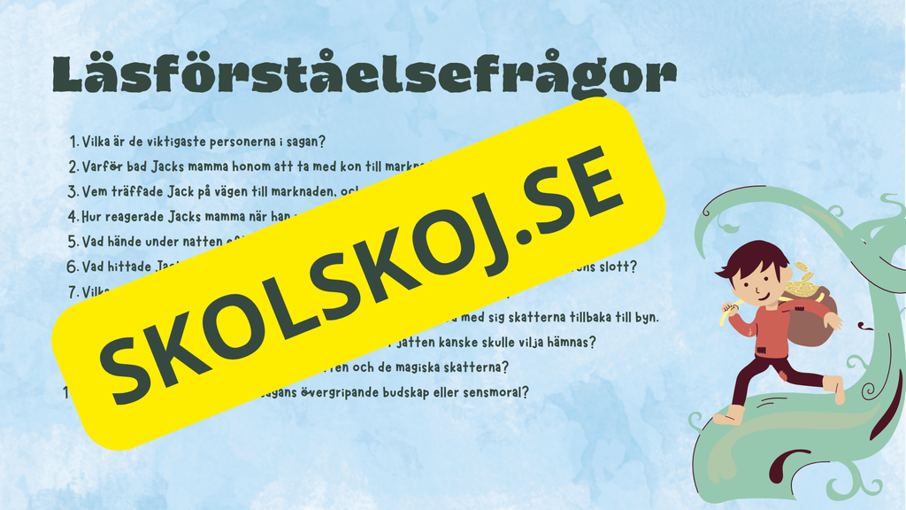 Jack och bönstjälken - Läsförståelse
