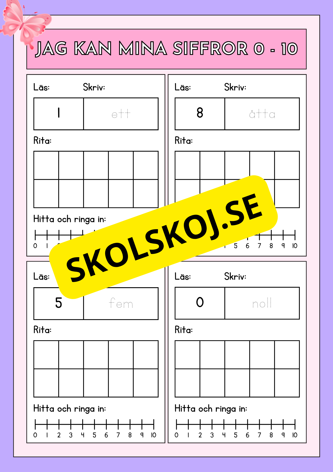 Jag kan mina siffror 0 - 10