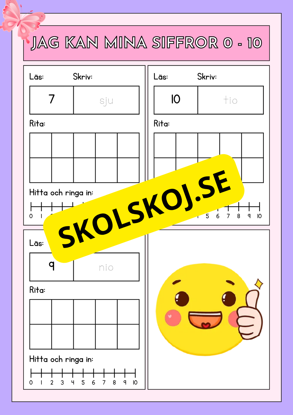 Jag kan mina siffror 0 - 10