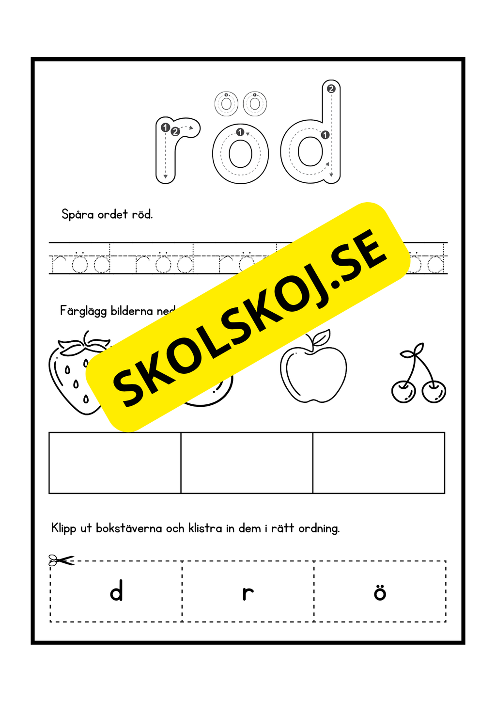 Jag lär mig färger - Finmotorisk träning