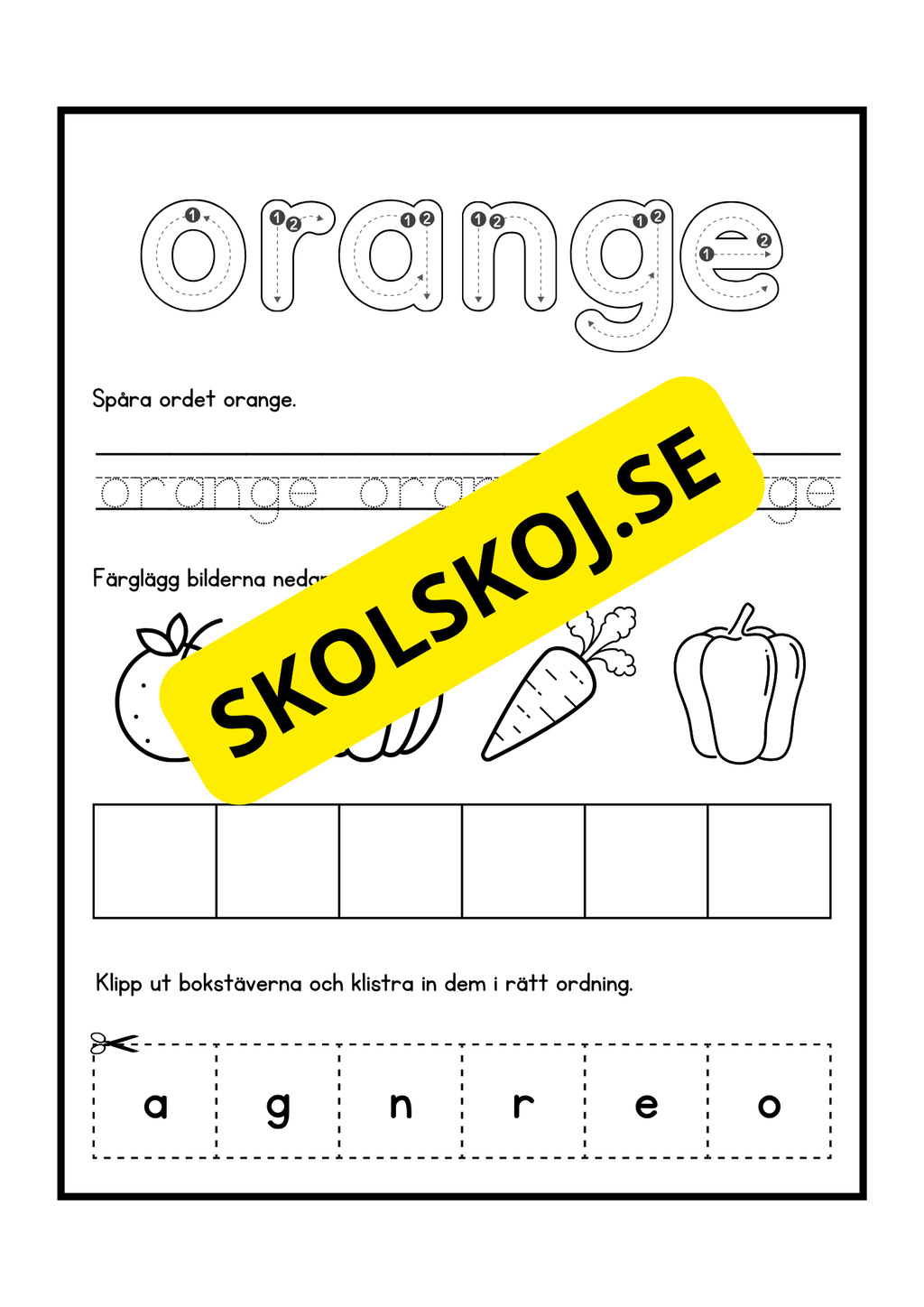 Jag lär mig färger - Finmotorisk träning