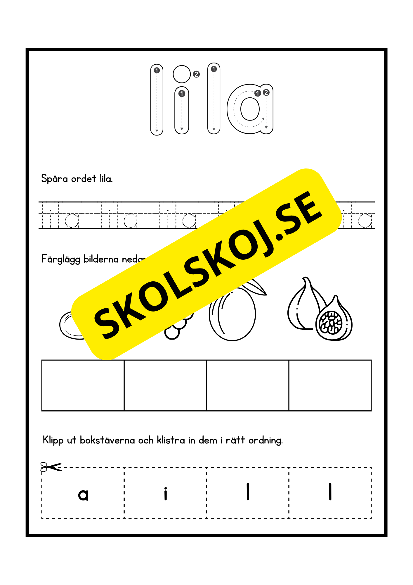 Jag lär mig färger - Finmotorisk träning