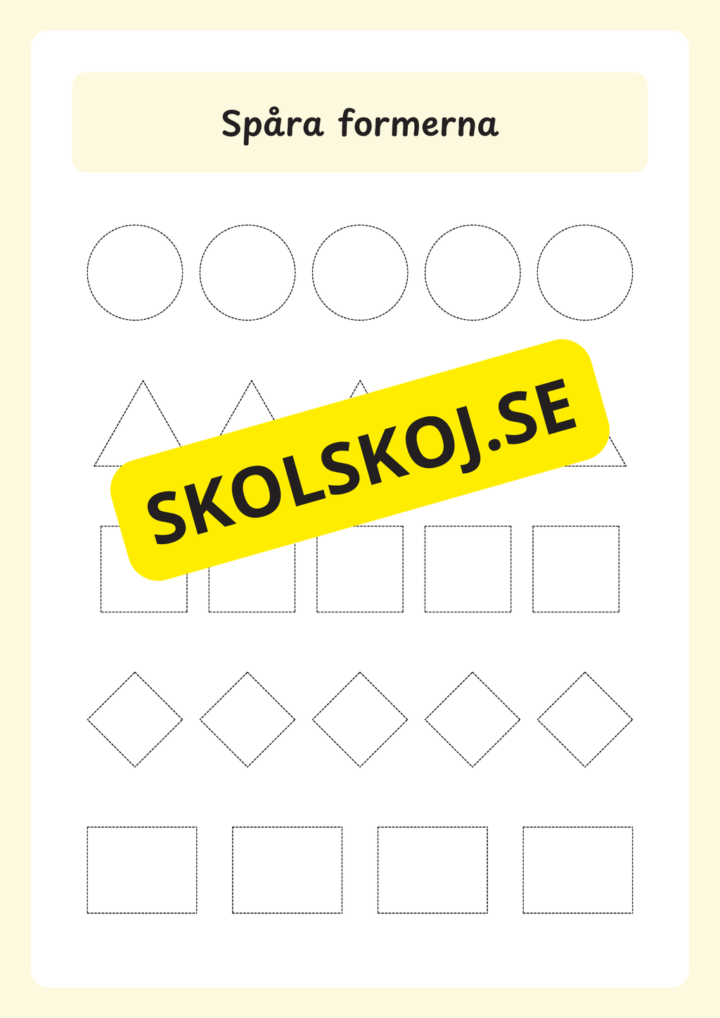 Jag lär mig former - Förskola - Årskurs 2