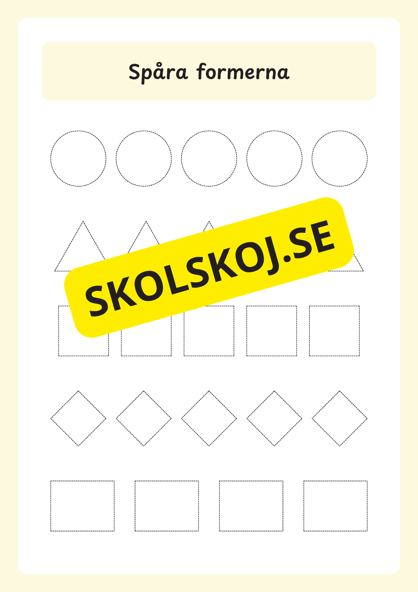 Jag lär mig former - Förskola - Årskurs 2
