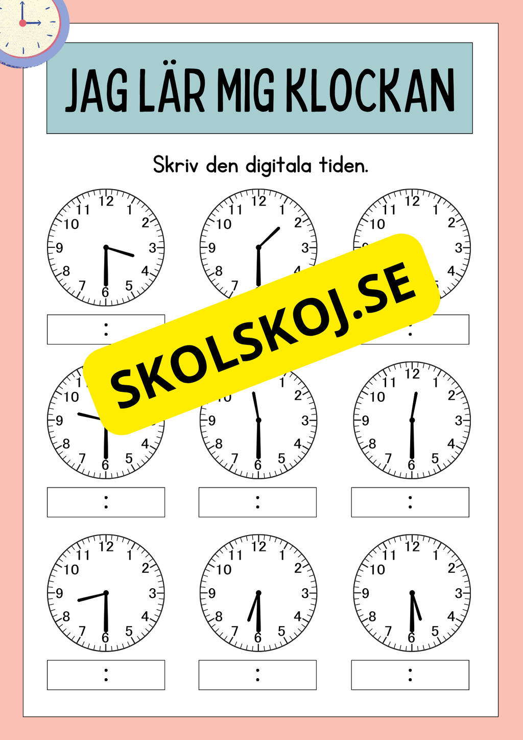 Jag lär mig klockan