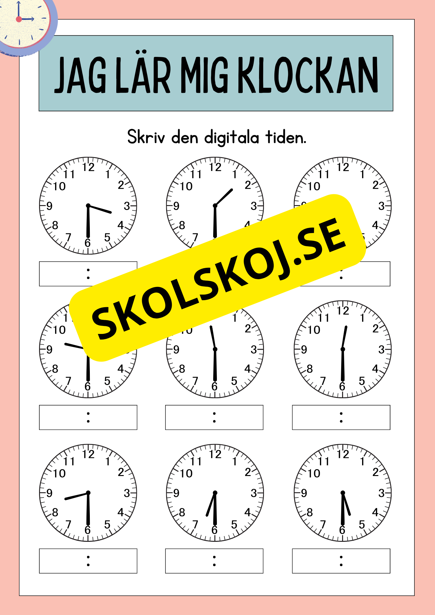 Jag lär mig klockan
