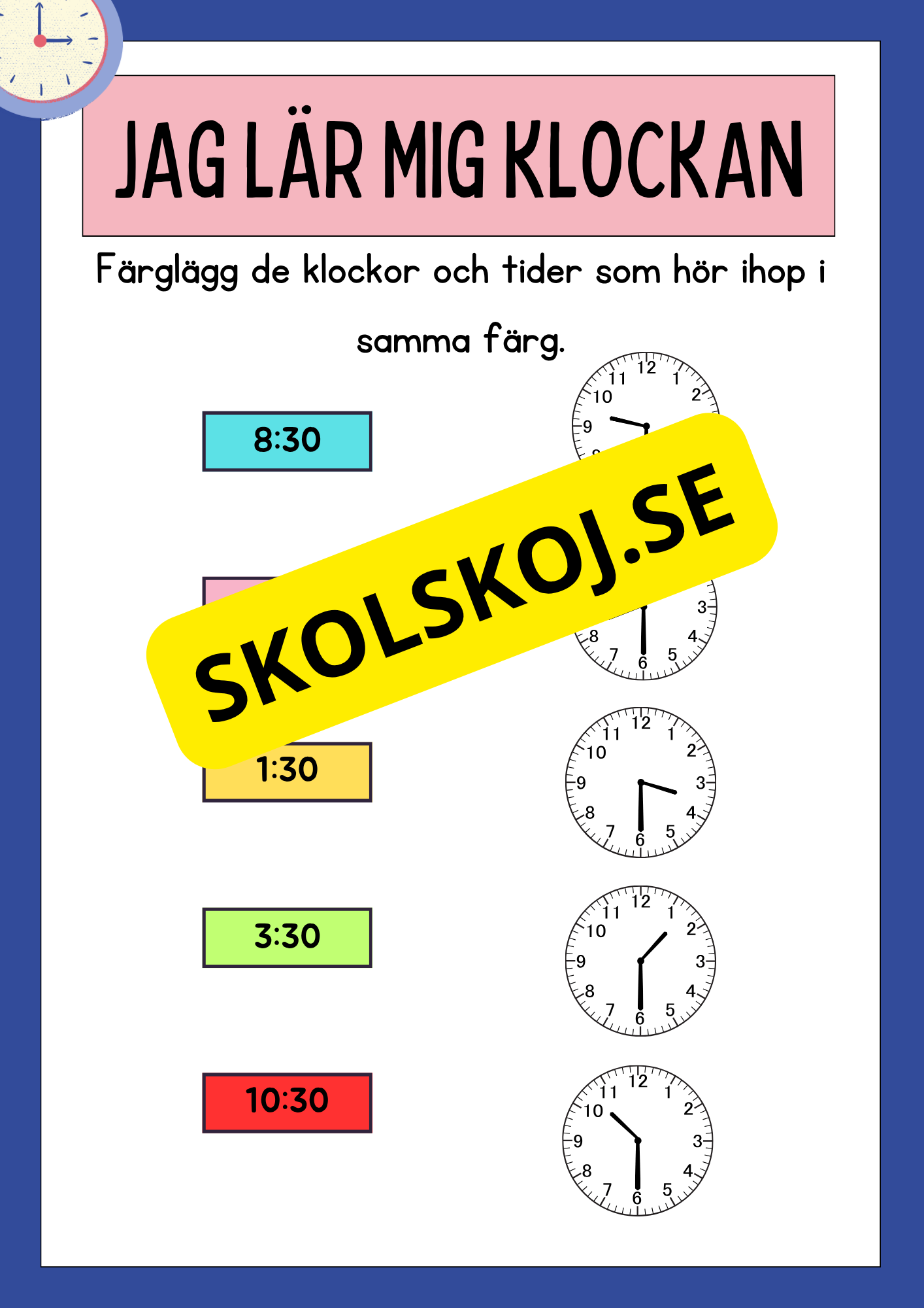 Jag lär mig klockan