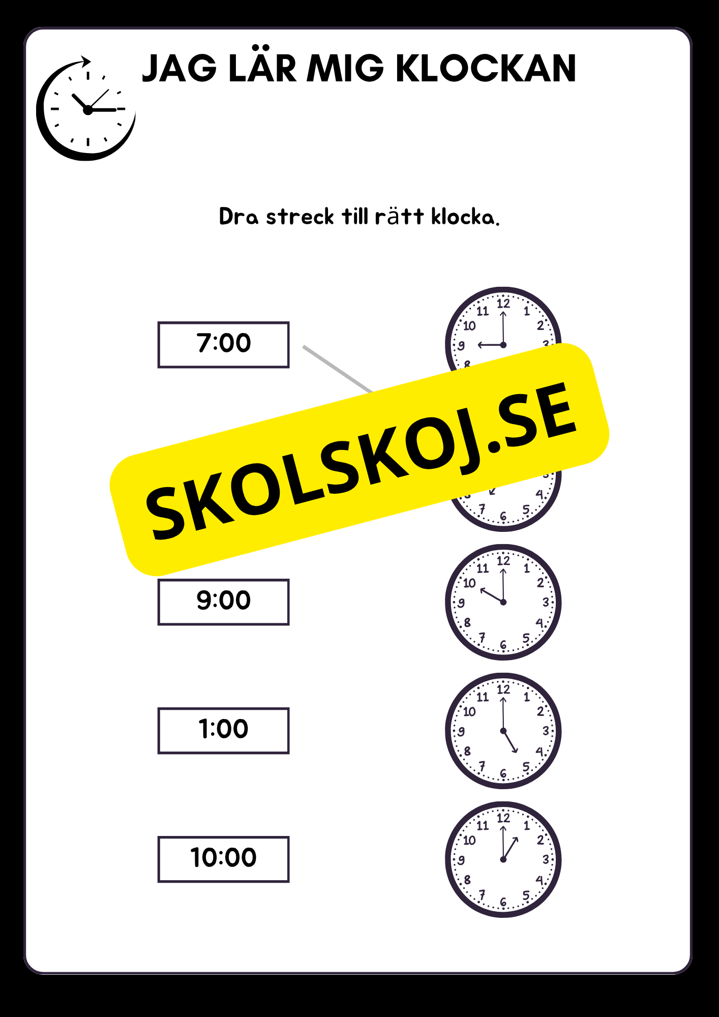 Jag lär mig klockan - Heltimme