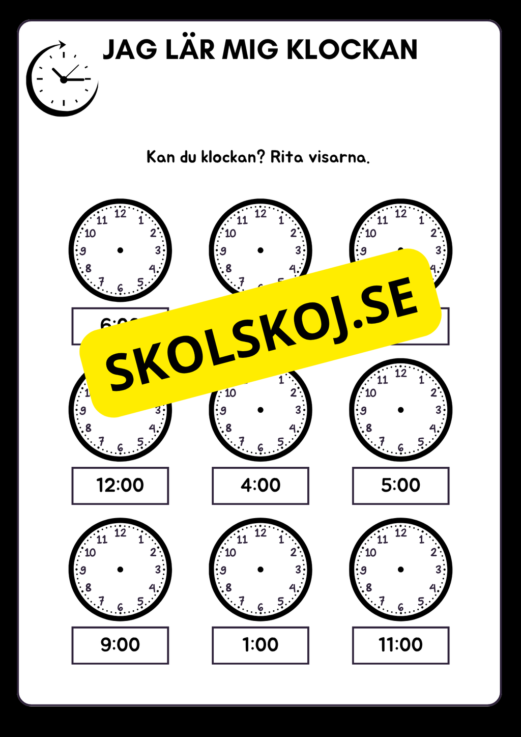 Jag lär mig klockan - Heltimme