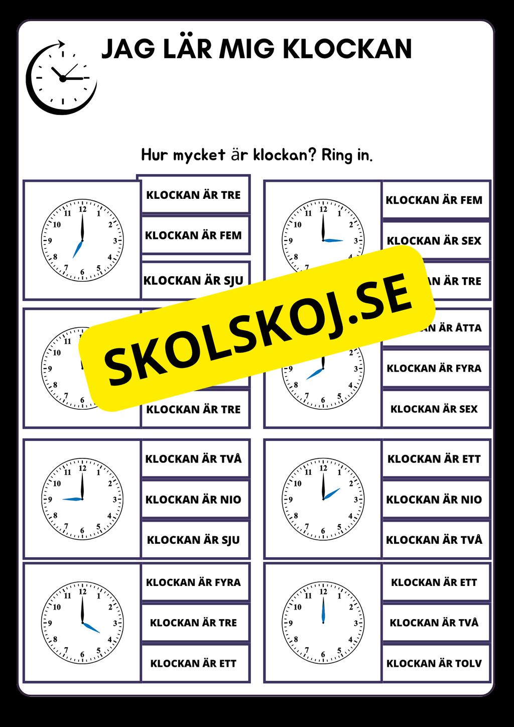 Jag lär mig klockan - Heltimme