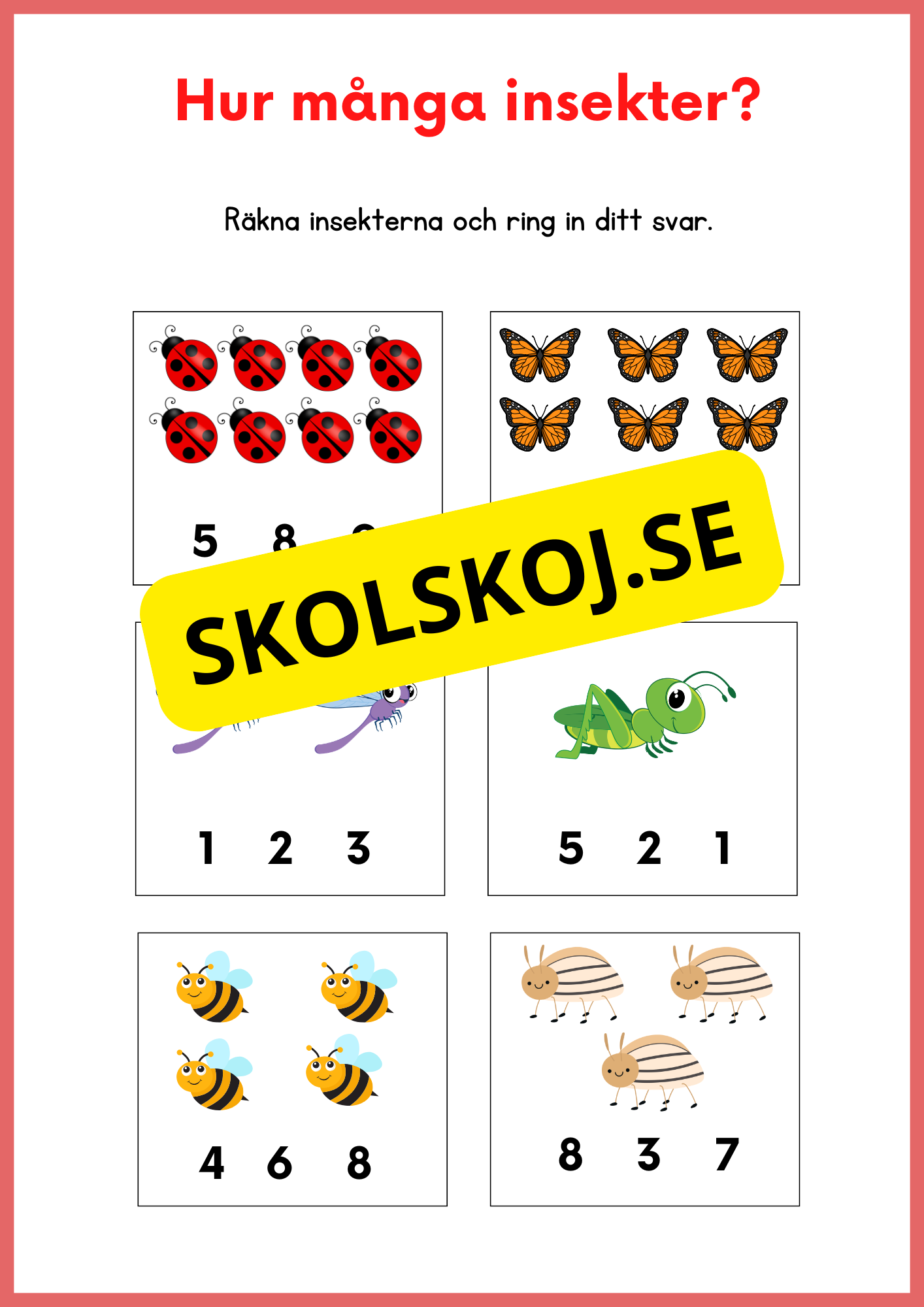 Jag lär mig räkna 0 - 10 - Förskola - Årskurs 1