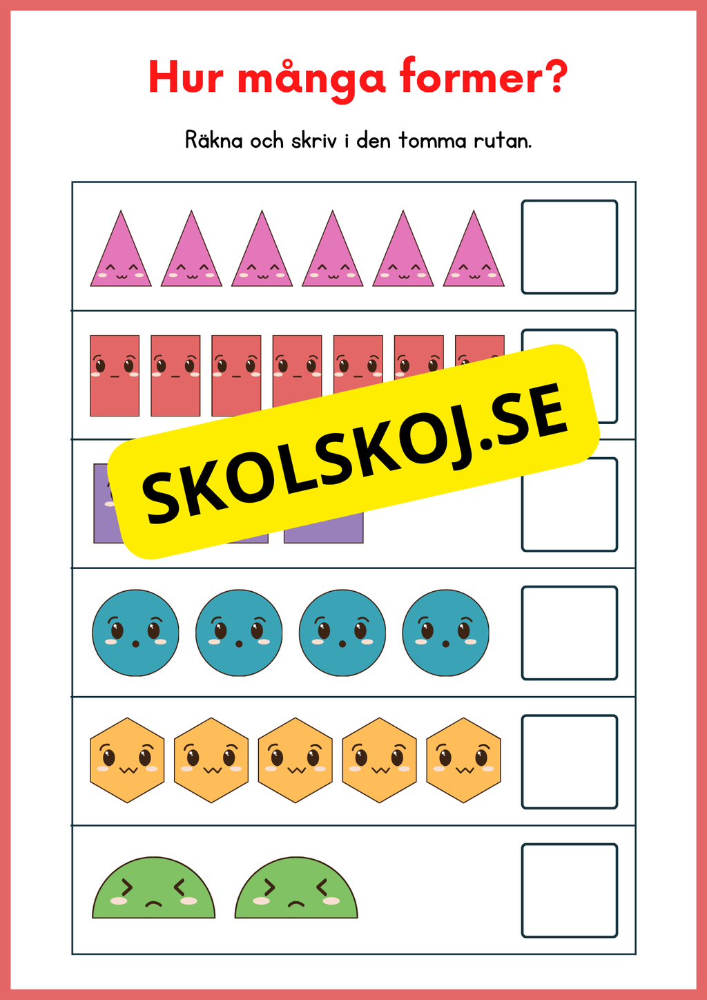 Jag lär mig räkna 0 - 10 - Förskola - Årskurs 1