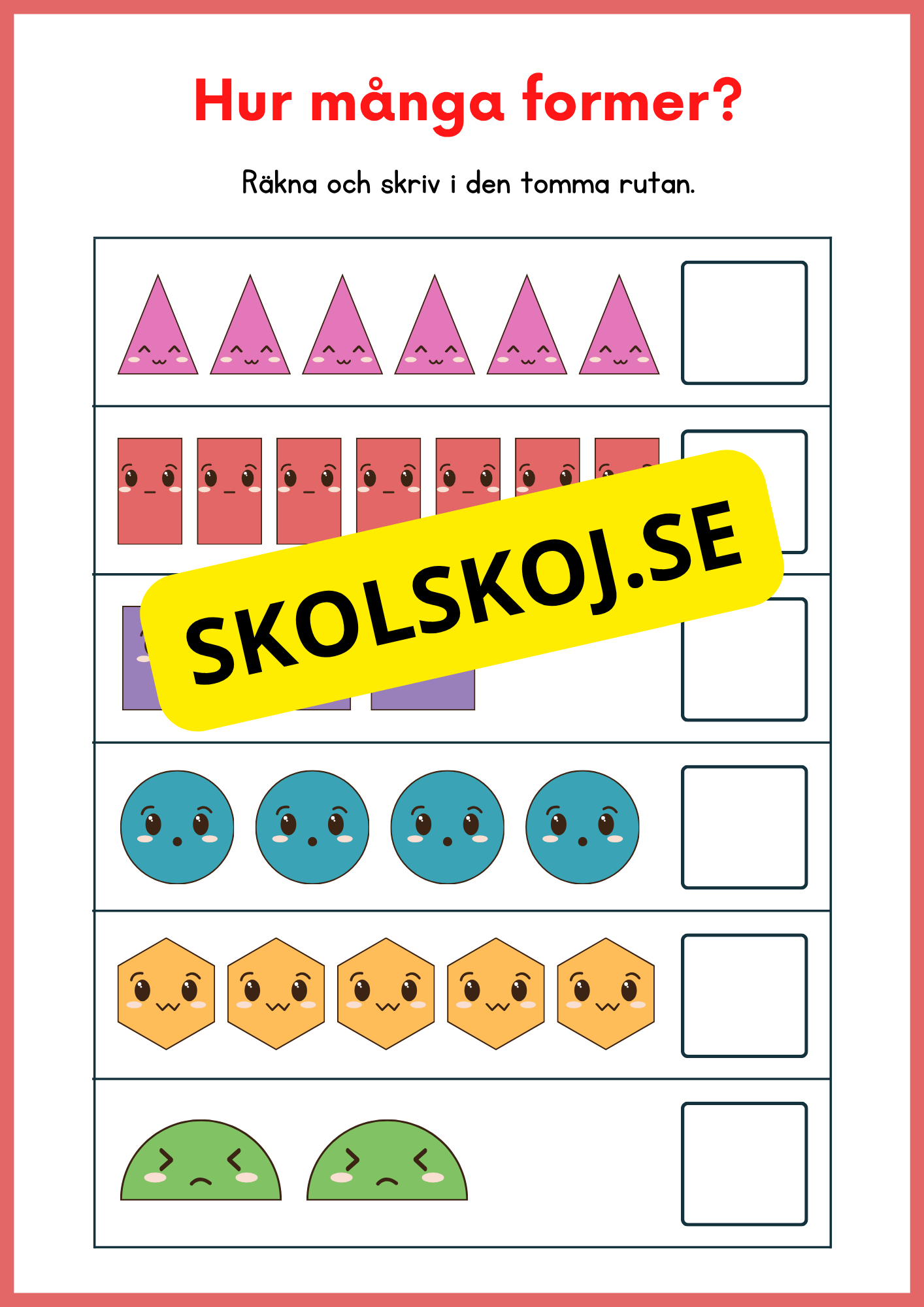 Jag lär mig räkna 0 - 10 - Förskola - Årskurs 1