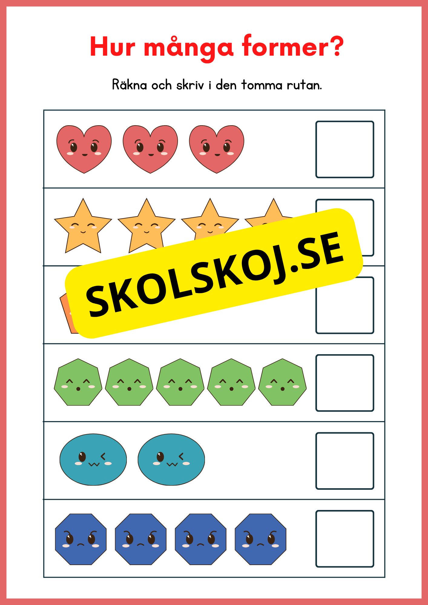 Jag lär mig räkna 0 - 10 - Förskola - Årskurs 1