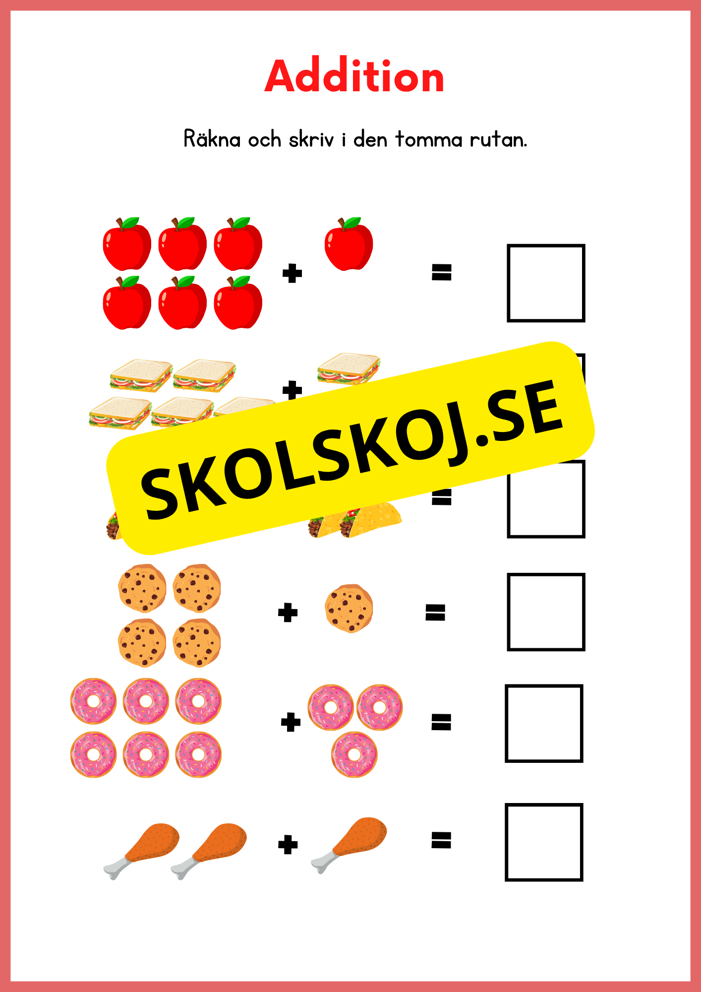 Jag lär mig räkna 0 - 10 - Förskola - Årskurs 1
