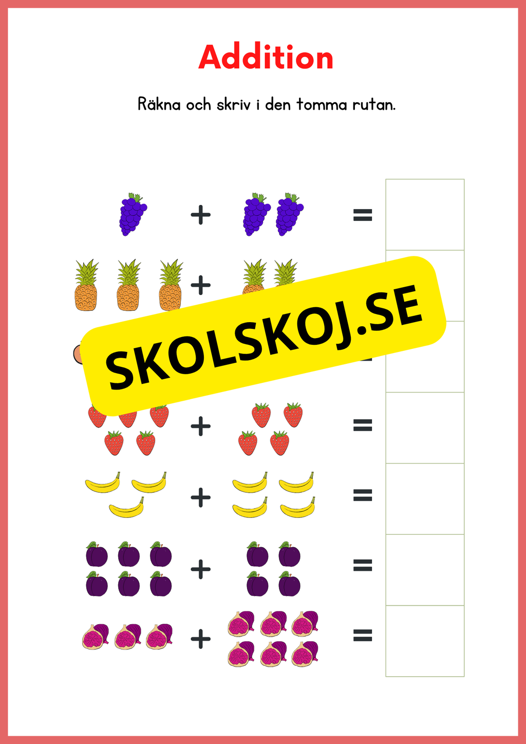 Jag lär mig räkna 0 - 10 - Förskola - Årskurs 1