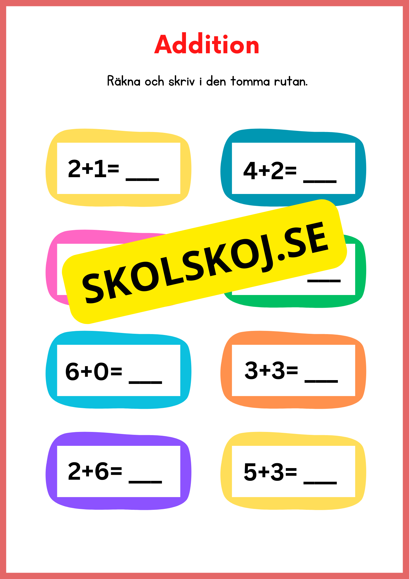 Jag lär mig räkna 0 - 10 - Förskola - Årskurs 1