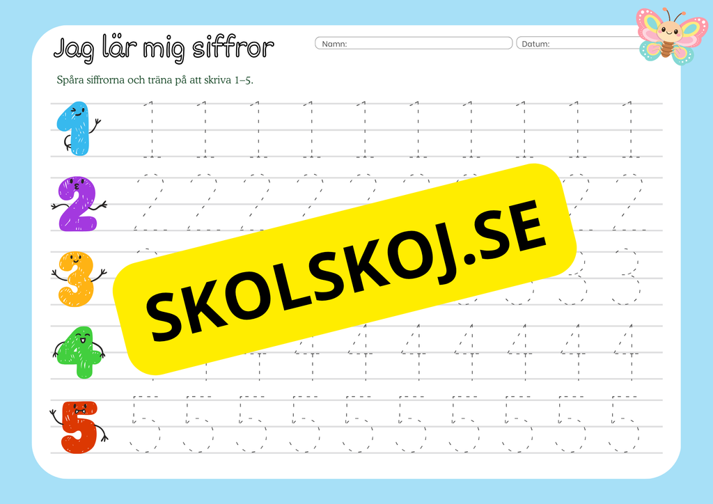 Jag lär mig siffror 0 - 10 - Häfte